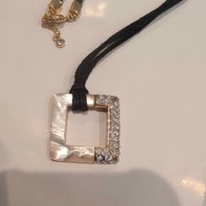 Butler Mother Of Pearl Gold and Silver Square Pendant Necklace